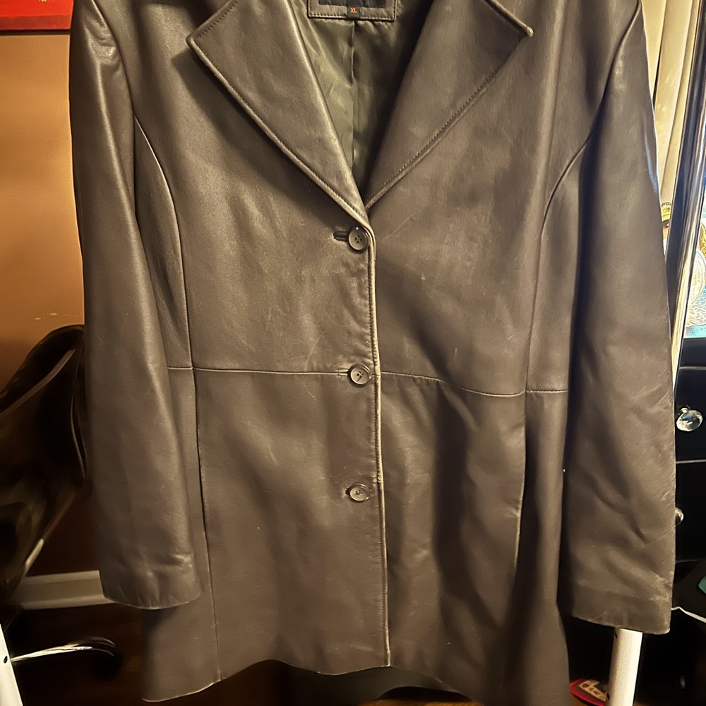 BGSD  XL BUTTERY BROWN LEATHER COAT